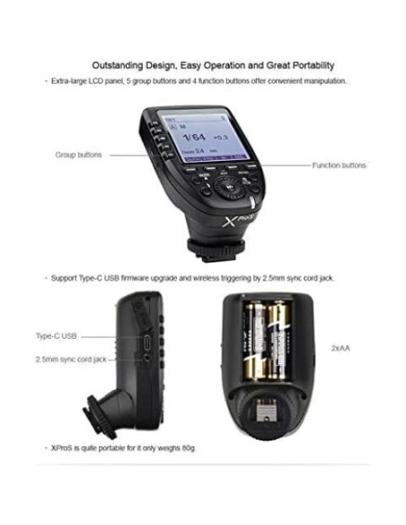 Disparador Inalámbrico Godox XPro-S TTL para Sony 1/8000s