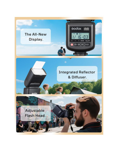 Flash Godox TT520III para Cámara - 33 GN, Inalámbrico 433MHz
