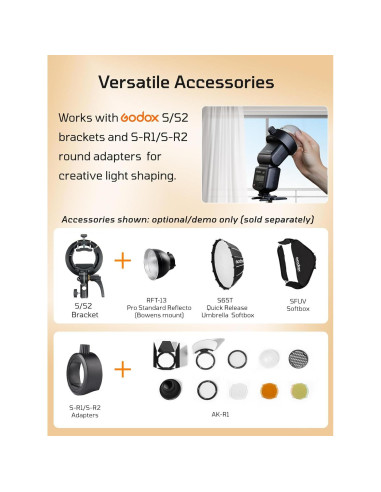 Flash Godox TT520III para Cámara - 33 GN, Inalámbrico 433MHz