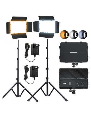 Kit de Luz de Video LED Dimmable Bi-Color 2500-6500K Pixel