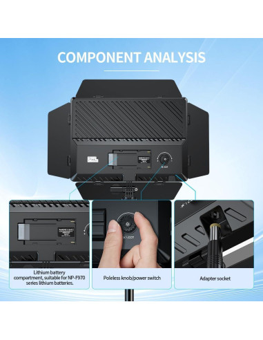 Kit de Luz de Video LED Dimmable Bi-Color 2500-6500K Pixel