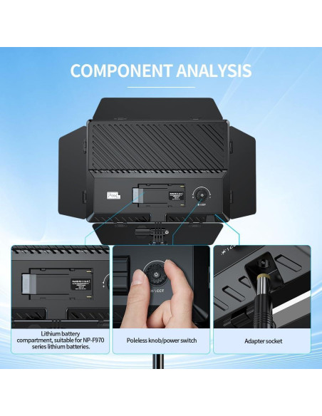 Kit de Luz de Video LED Dimmable Bi-Color 2500-6500K Pixel