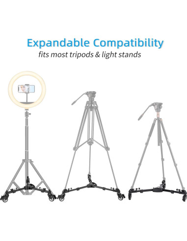 Carro de Trípode Cayer TD03 Alta Resistencia 30kg Ruedas 7.6cm