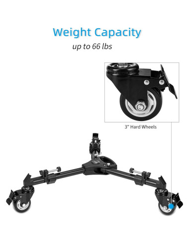 Carro de Trípode Cayer TD03 Alta Resistencia 30kg Ruedas 7.6cm