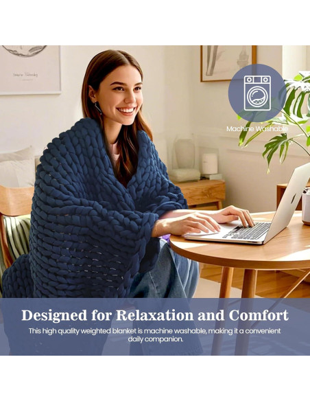 Manta con peso Goodhipi 101.6x152.4 cm Azul Algodón