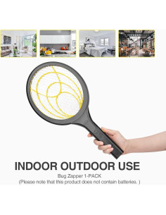 Raqueta Eléctrica para Moscas Mafiti MS100 - 20W, Negro 2