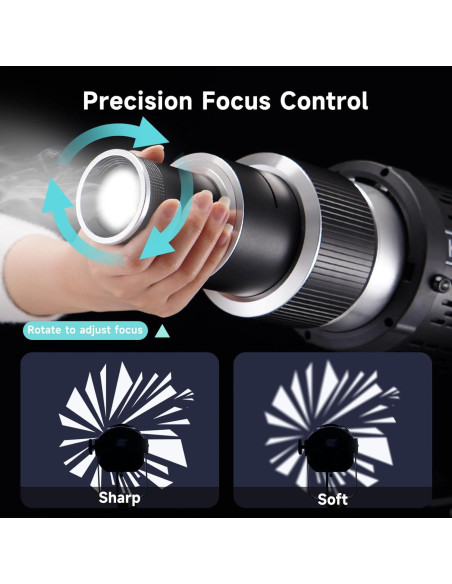 Snoot Óptico Profesional YSKE con Montura Bowens y 35 Gobos