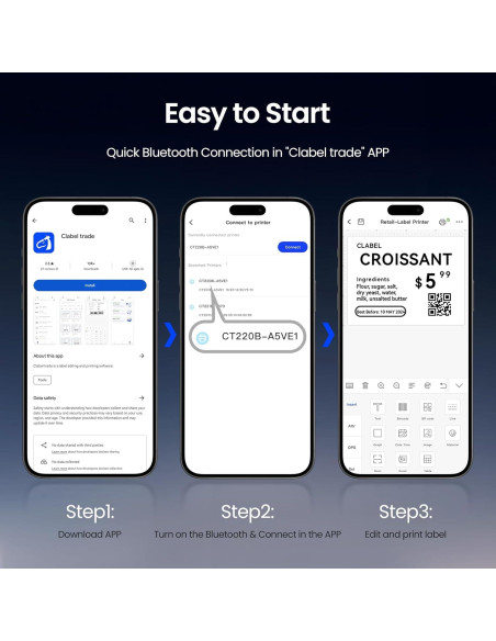 Impresora de Etiquetas CLABEL 220B Térmica Bluetooth 2" Sin Tinta