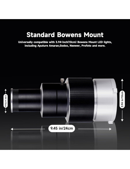 Snoot Óptico Profesional YSKE con Montura Bowens y 35 Gobos