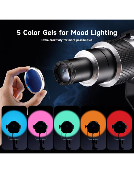 Snoot Óptico Profesional YSKE con Montura Bowens y 35 Gobos