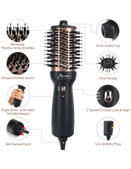 Cepillo Secador de Cabello Aima Beauty 4 en 1 Doble Voltaje