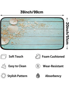 Alfombra de Cocina Antideslizante Hongjinglin 99x51cm Microfibra 2