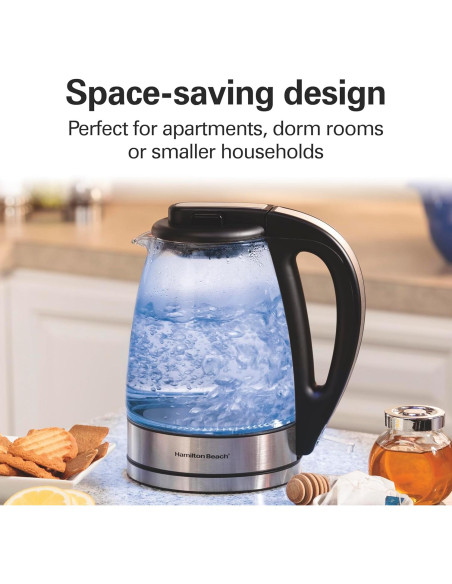 Hervidor Eléctrico de Vidrio Hamilton Beach 1L 1500W Apagado Automático