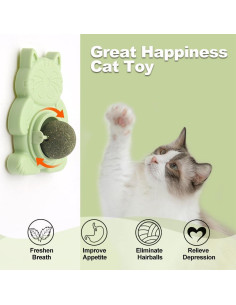 Juguetes para Gatos Eaireys - 3 Bolas de Catnip Natural 2