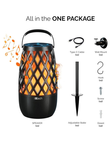 Altavoz Bluetooth IXTECH E01 Bola de Fuego Impermeable 360