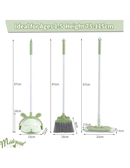 Juego de Limpieza para Niños Midoneat 6 Piezas Verde