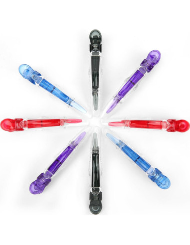 Clip para el cabello premium MEN'S GROOMING BARBER PRO - 8 unidades multicolor