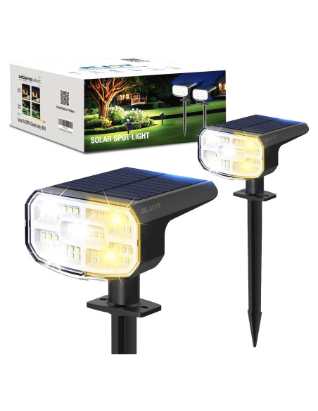Luces Solares JEJOT para Exteriores IP65, 2 Paquete, 48 LEDs