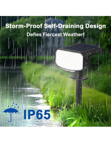 Luces Solares JEJOT para Exteriores IP65, 2 Paquete, 48 LEDs