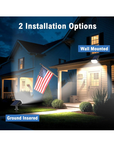 Luces Solares JEJOT para Exteriores IP65, 2 Paquete, 48 LEDs