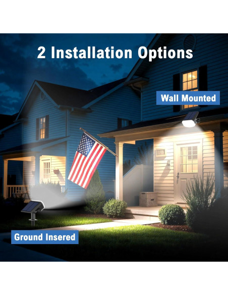 Luces Solares JEJOT para Exteriores IP65, 2 Paquete, 48 LEDs
