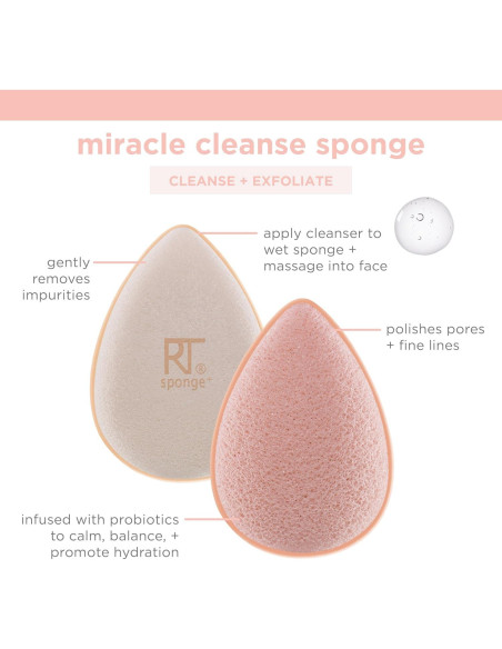 Esponja de Limpieza Facial Real Techniques con Probioticos 1 Unidad
