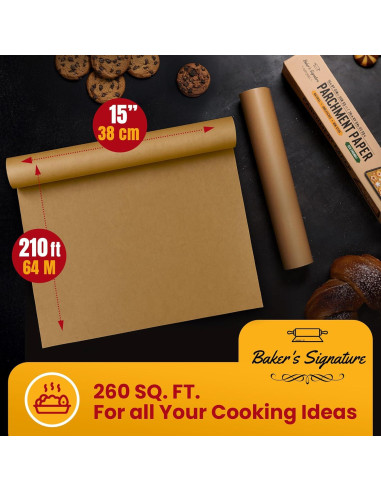 Papel Pergamino Sin Blanquear Baker's Signature 38.1cm x 64m