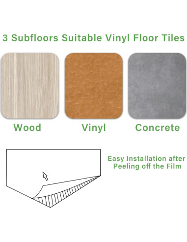 Paquete de 10 baldosas autoadhesivas ZRJT 30.48x30.48 cm mármol blanco