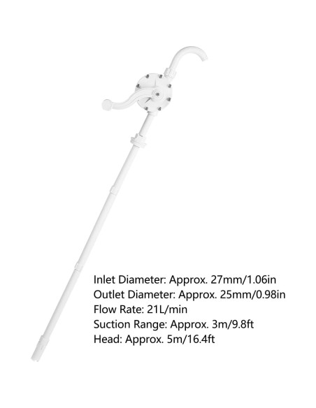 Bomba Manual de Sifón Naroote 21L/min para Productos Químicos