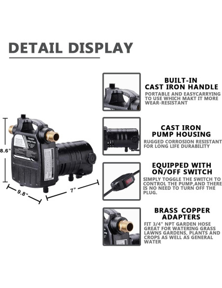Bomba de Transferencia de Agua EXTRAUP 1/2HP Hierro Fundido 5678 L/h