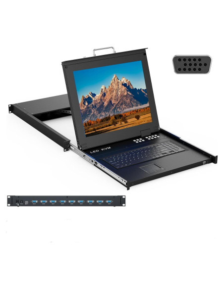 Consola KVM LCD 17" MT-VIKI 8 Puertos VGA Rack 1U