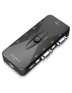 Conmutador KVM 4 Puertos Hilitand USB 2.0 VGA SVGA