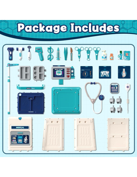 Kit de Juego de Doctor Lehoo para Niños 3-5 Años con Carrito