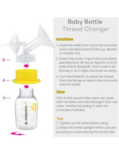 Adaptador de Biberón Medela para Extractores Spectra S1/S2 2