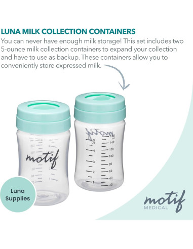 Botellas de Almacenamiento de Leche Materna Motif Medical - 2 Unidades 160 ml