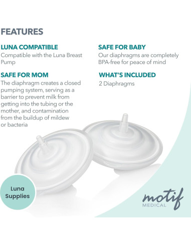 Diafragmas de Silicona Motif Medical para Extractor Luna - Juego de 2