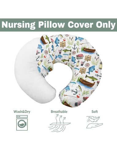 Funda de Almohada de Lactancia Gone Fishing 55.88x45.72 cm