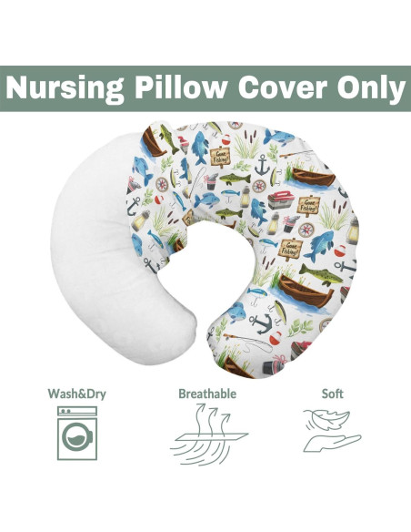Funda de Almohada de Lactancia Gone Fishing 55.88x45.72 cm