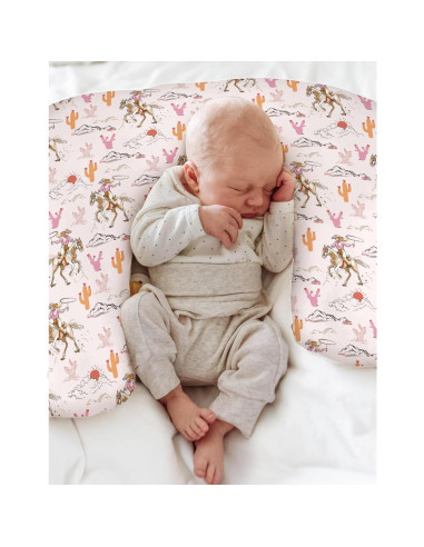 Funda de Almohada de Lactancia Bonita Vaquera Rosa 55.88x45.72 cm