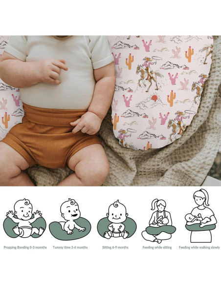 Funda de Almohada de Lactancia Bonita Vaquera Rosa 55.88x45.72 cm