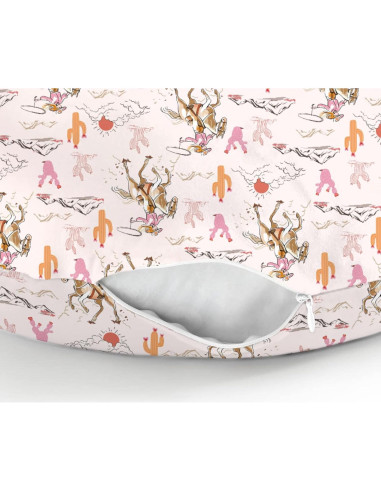 Funda de Almohada de Lactancia Bonita Vaquera Rosa 55.88x45.72 cm