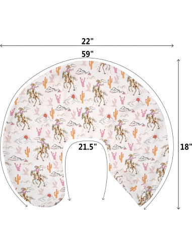 Funda de Almohada de Lactancia Bonita Vaquera Rosa 55.88x45.72 cm