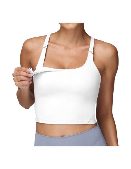 Top de Lactancia Foucome Mujer Mediano Blanco Deportivo