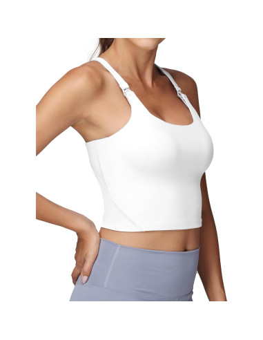 Top de Lactancia Foucome Mujer Mediano Blanco Deportivo