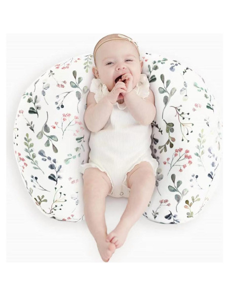 Almohada de Lactancia KLWJFK Floral con Funda Desmontable