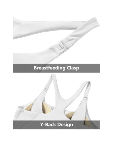 Top de Lactancia Foucome Mujer Mediano Blanco Deportivo