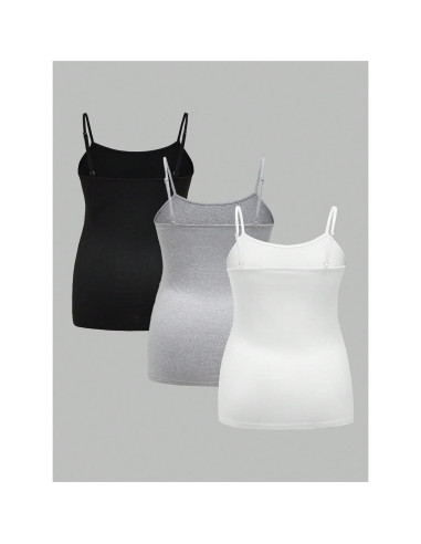 Top de Maternidad Sin Mangas 3 Piezas Mujer - Negro, Gris, Blanco