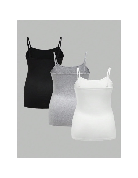 Top de Maternidad Sin Mangas 3 Piezas Mujer - Negro, Gris, Blanco