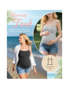 Camisetas de Maternidad Ficerd 3 Pack Algodón Ajustables 2