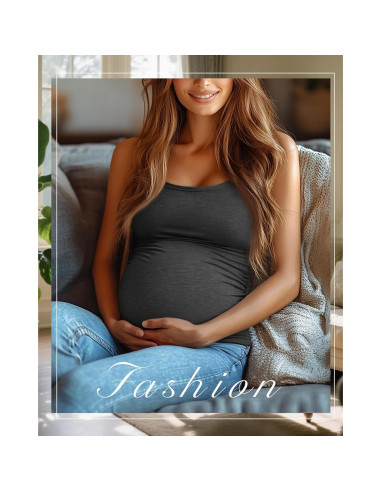 Camisetas de Maternidad Ficerd 3 Pack Algodón Ajustables